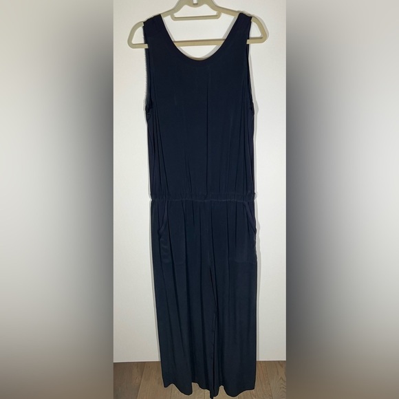 Splendid NWOT Alessandra silk blue jumpsuit sz XL sleeveless elastic waist - Picture 1 of 15